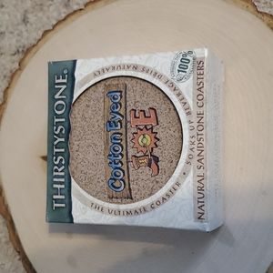 Thirstystone Natural Sandstone Coasters Cotton Eyed Joe Design Set 4 NEW